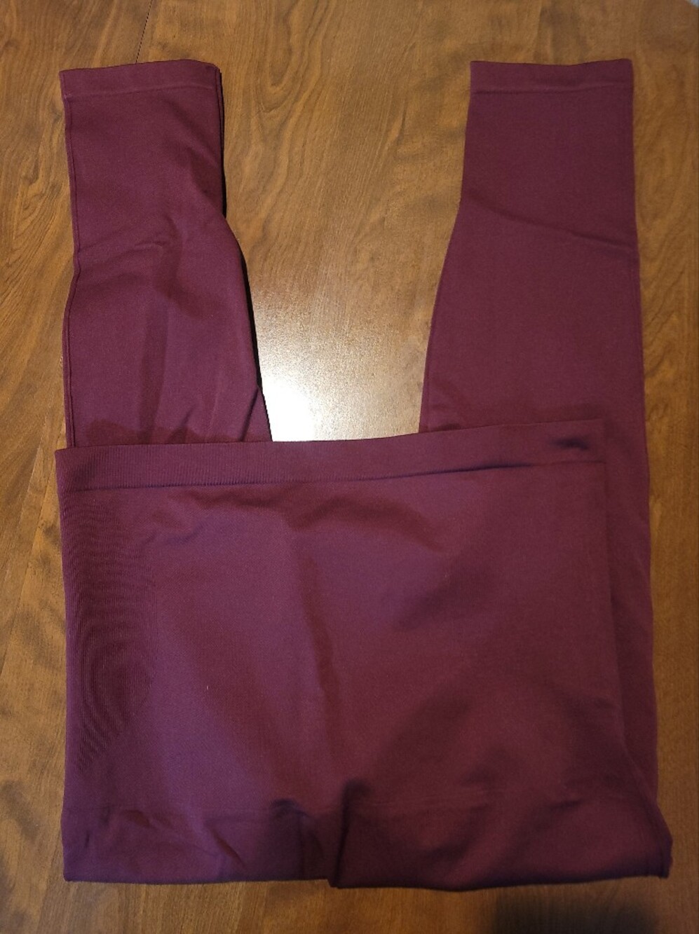 Shapermint Burgundy Ponte Leggings - Picture 2 of 3